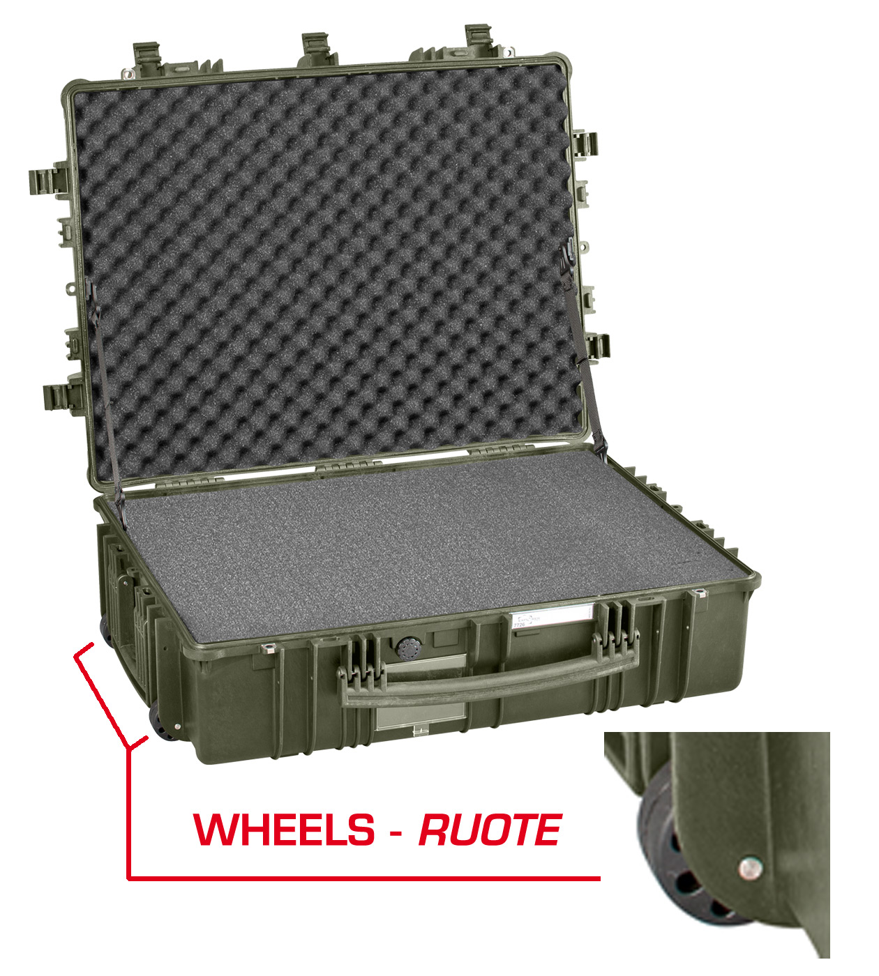 militär grün / mit Würfelschaum