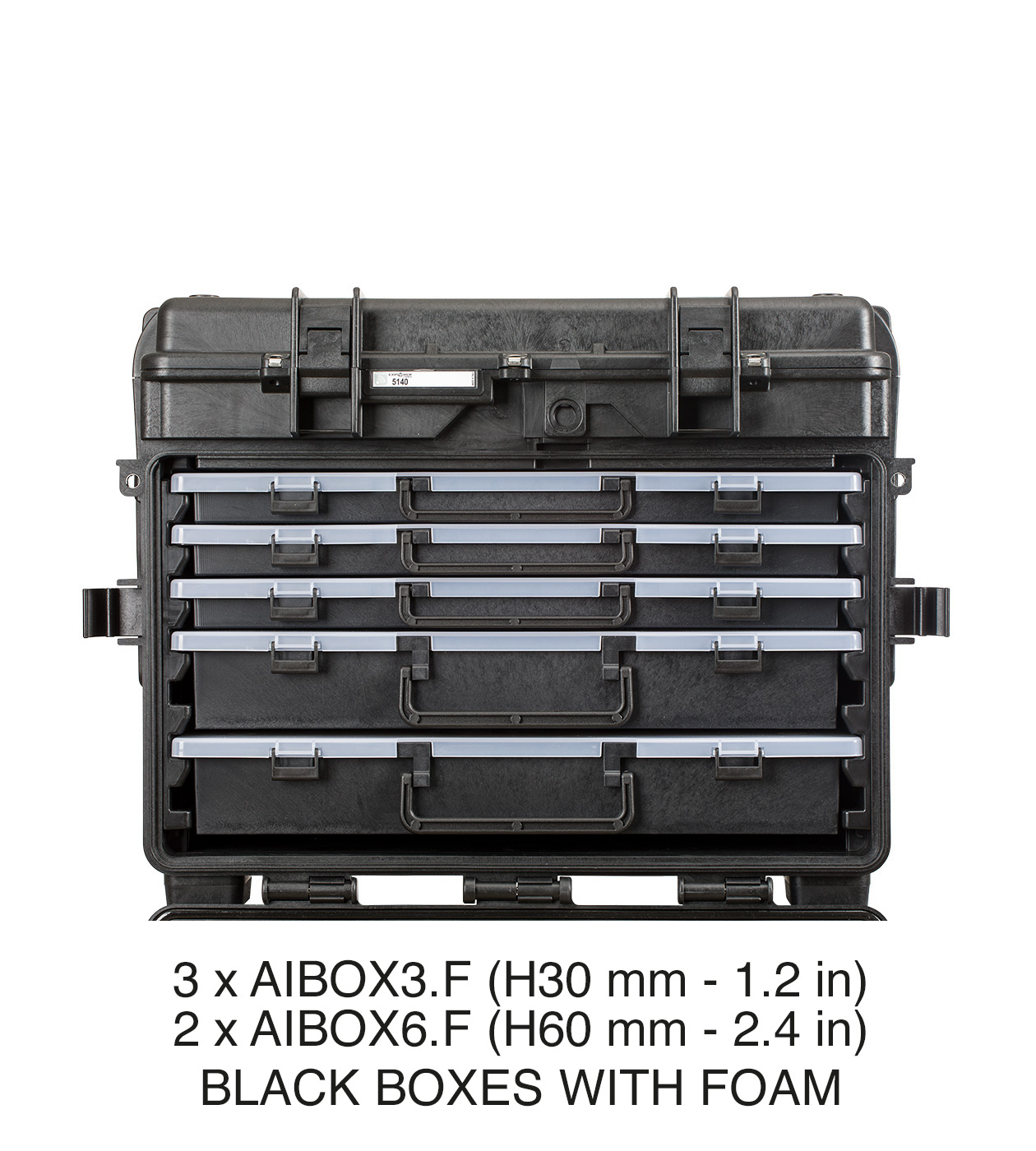 schwarz / mit 3 x AIBOX3.F - 2 x AIBOX6.F