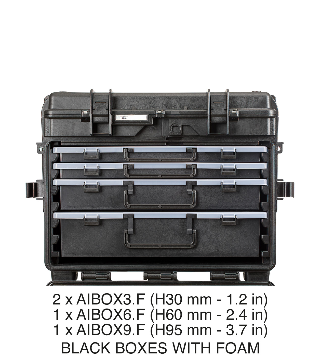 schwarz / mit 2 x AIBOX3.E - 1 x AIBOX6.E - 1 x AIBOX9.E