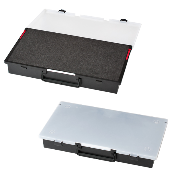 Organizer (Schublade + Deckel) mit 2 Lagen Würfel-Schaumstoff 60 mm hoch