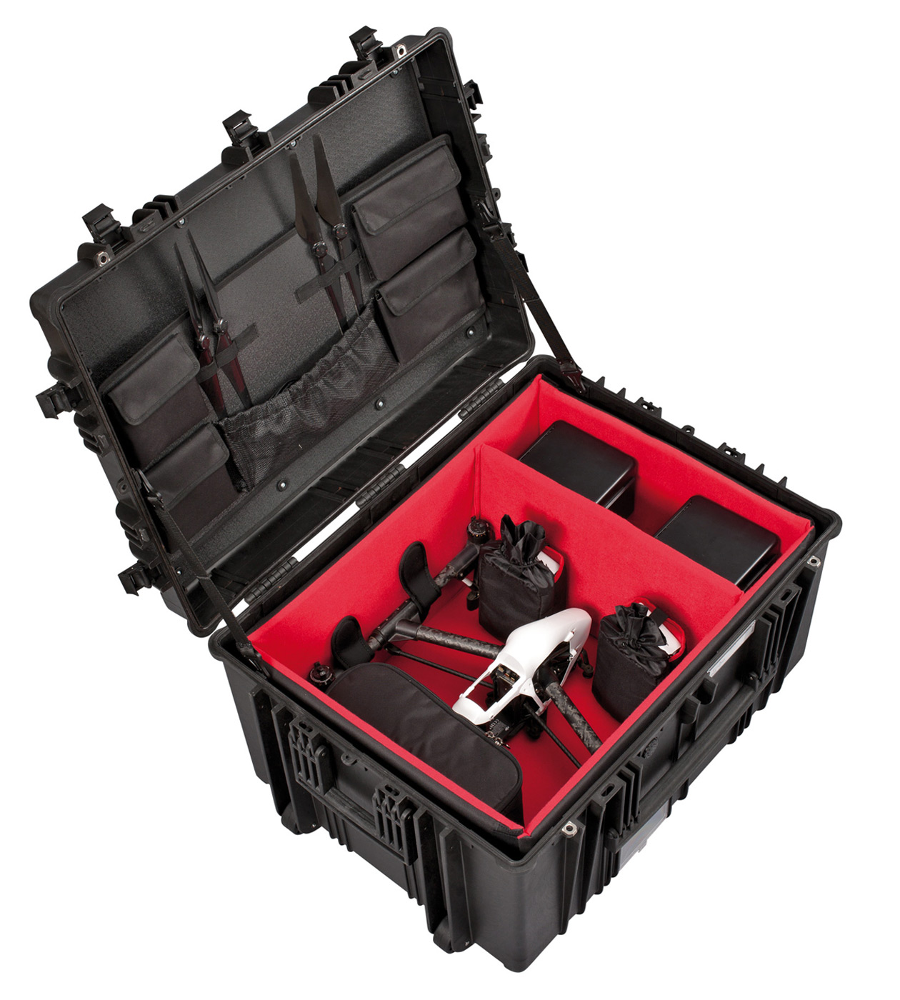 schwarz / mit Drohneneinsatz und Deckel-Organizer