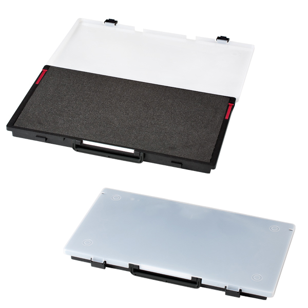 Organizer (Schublade + Deckel) mit 1 Lage Würfel-Schaumstoff 30 mm hoch