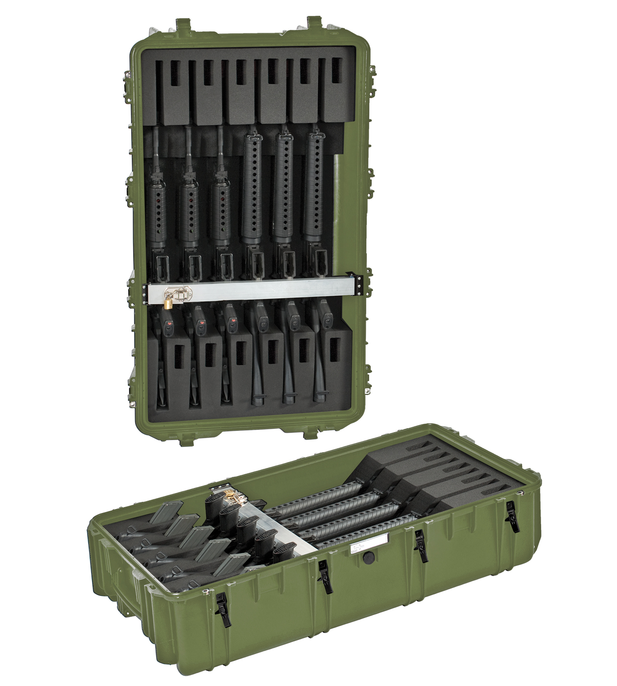 militär grün / mit Waffenform-Schaum
