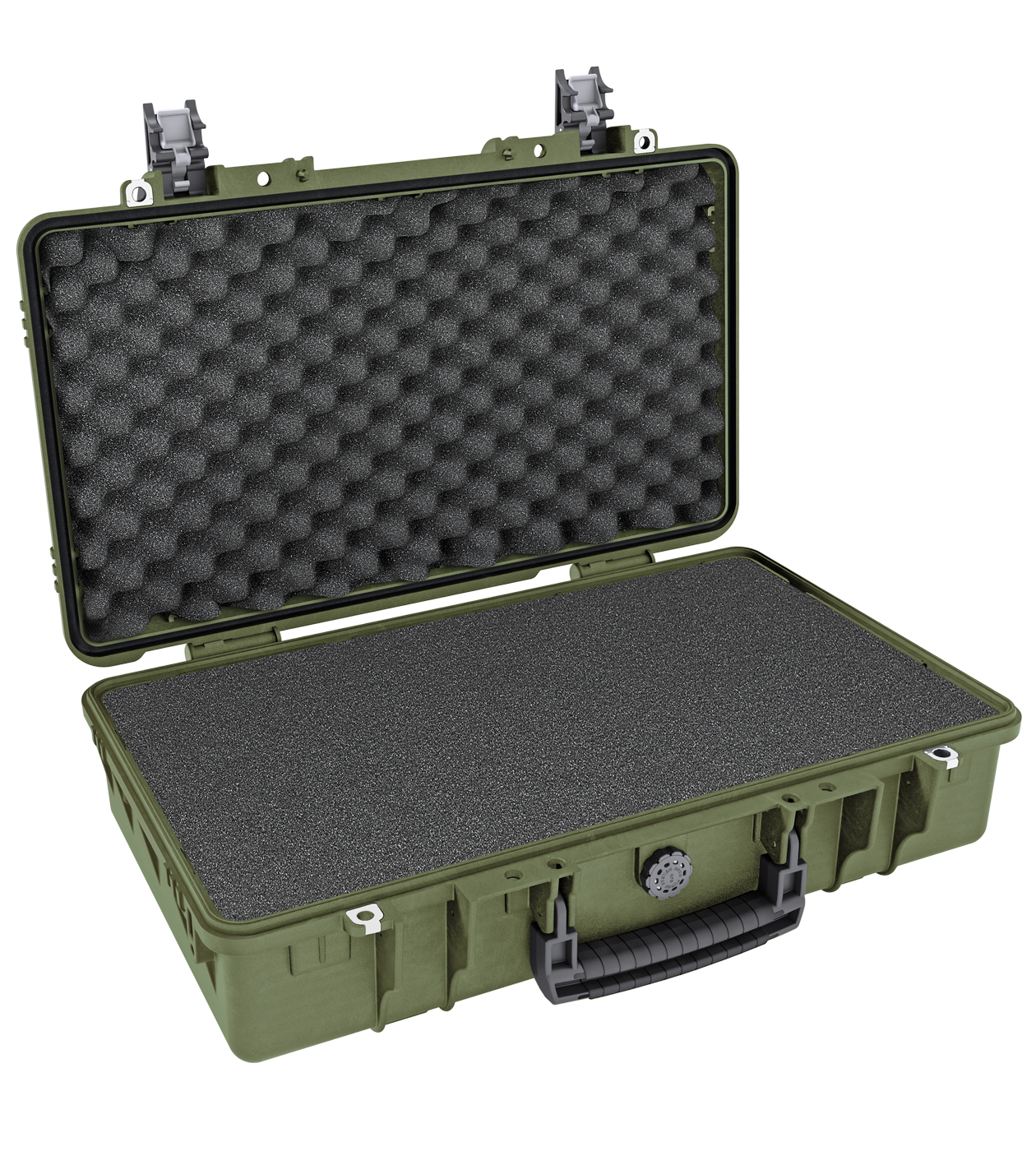 military green / with pre-cubed foam